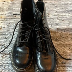 Dr. Martens Shiny Black Leather Boots